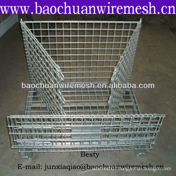 Stackable metal wire mesh container with wheels(Anping factory)